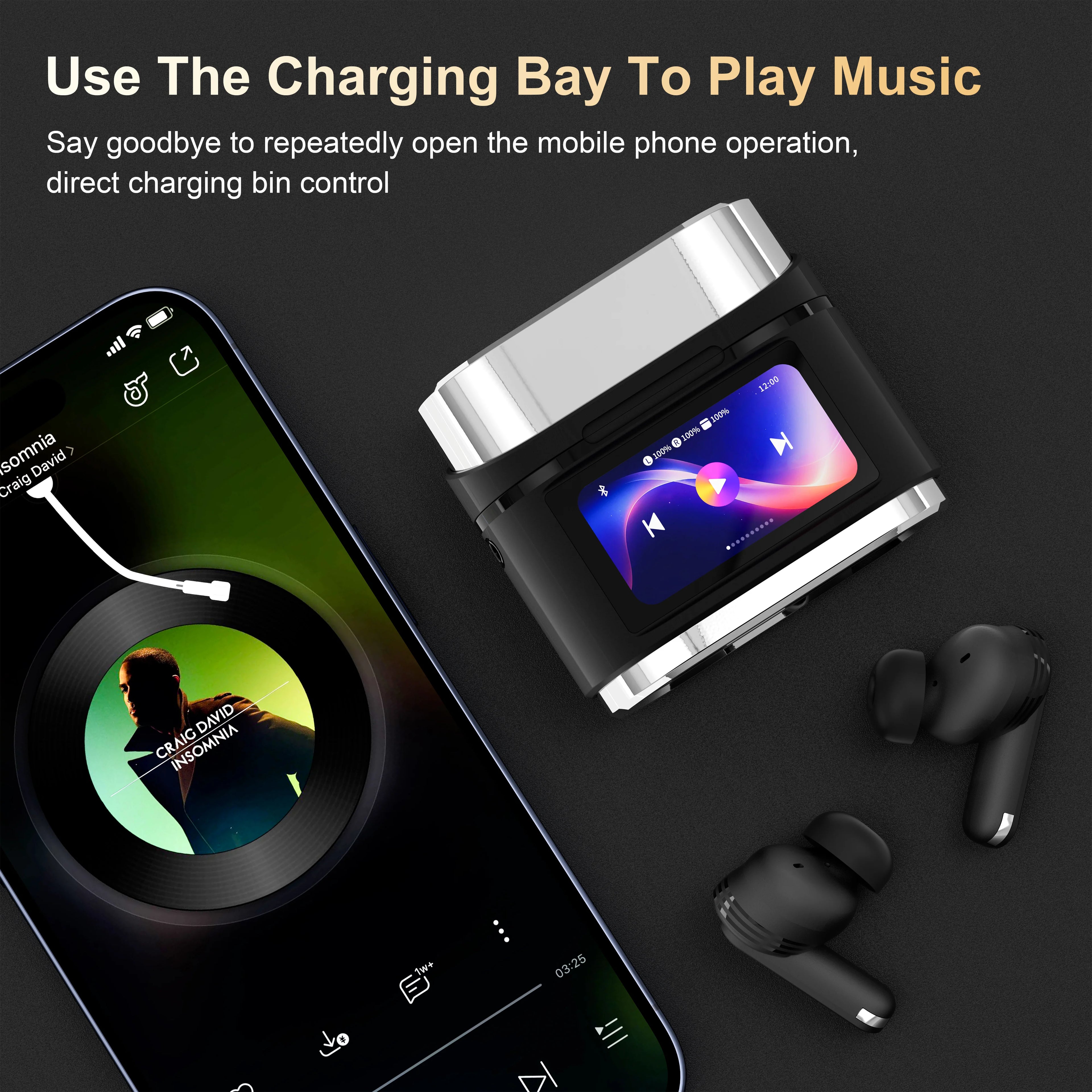 Smart Touch Screen ANC ENC Wireless Earbuds – Active Noise Cancelling Bluetooth Headphones