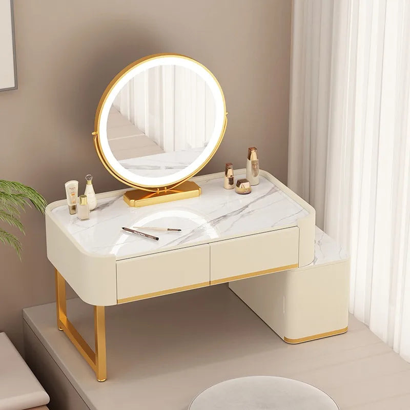 Luxury Dressing Table with Mirror – Makeup Organiser & Storage Shelf