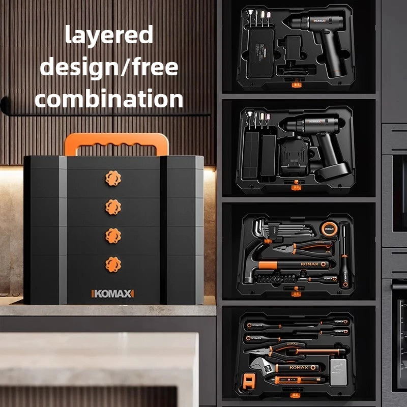 Household Toolbox Set Multi-functional Hand Tool Sets Portable Hardware Woodworking Electrician Toolkit Vehicle Repair Tools