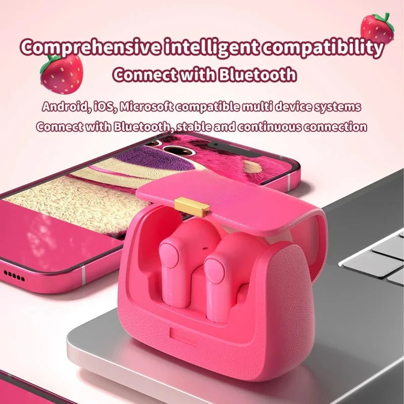 Smart Cute AI Translation Earphones – Mini Cartoon Handbag Bluetooth Earbuds for Girls