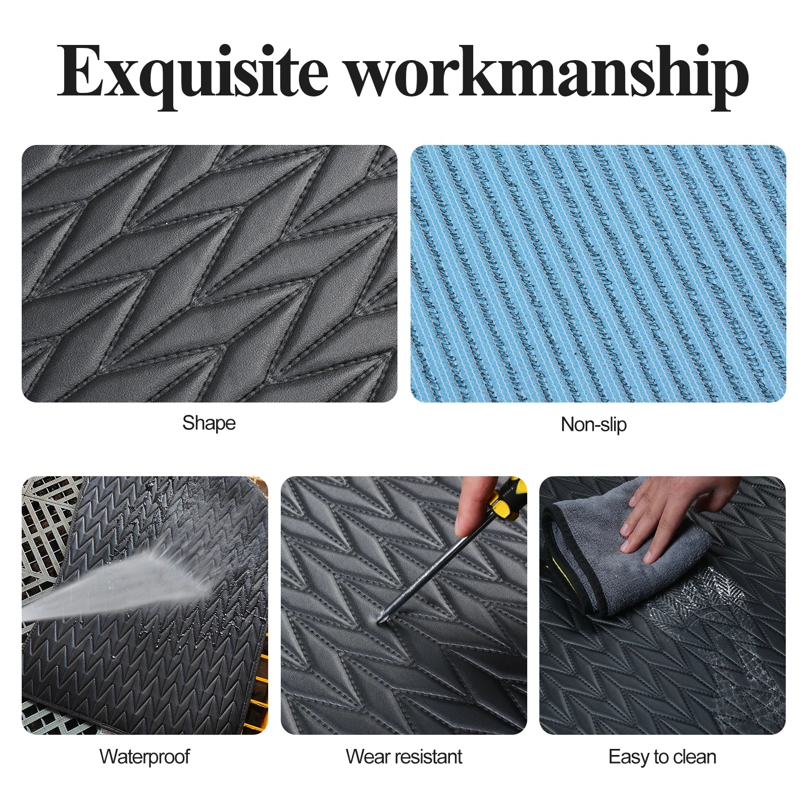 Custom Waterproof Car Floor Mats for Ford Ranger 2019-2022 – Non-Slip Front & Rear Cargo Liner