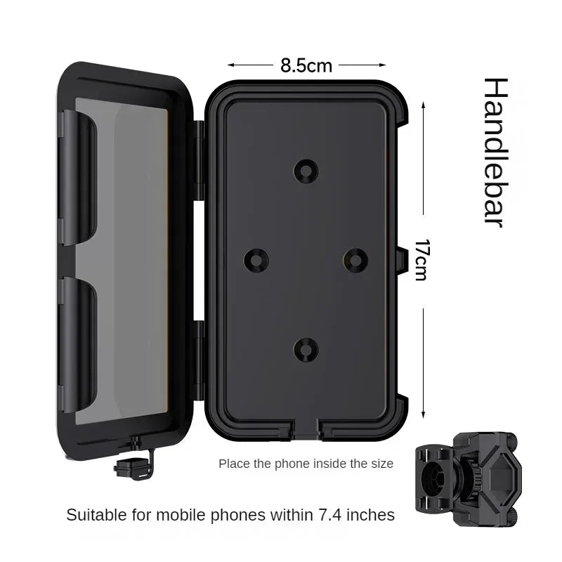 Motorcycle Phone Holder Support Moto Bicycle Waterproof Case Handlebar Stand Case Mount Waterproof Scooter Motorbike Phone Bag