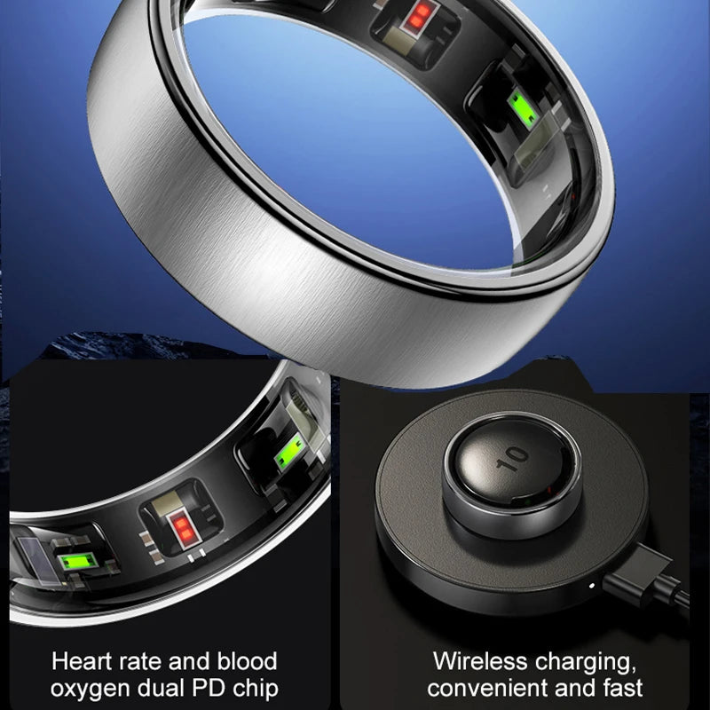R10 Smart Ring – Wireless Charging, Multi-Sport Tracker, Activity Modes for Android & iOS