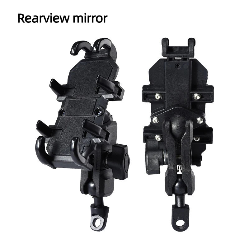 Motorcycle Electric Bike Mobile Phone Holder Aluminum Handlebar Bicycle Riding Bracket GPS Mount Phone Holder W/ Shock Absorber