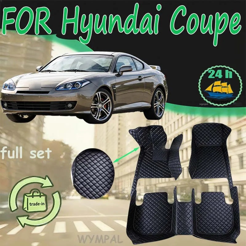 Custom Car Floor Mats for Hyundai Coupe 2004 2005 2006 – Luxury Surround Leather Carpet