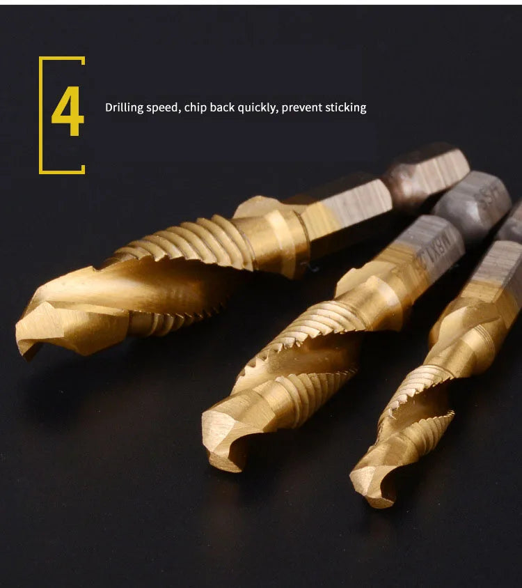 Drill & Tap Set – M3–M10 Hex Shank, HSS Thread Bits