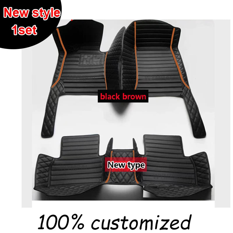 Custom Luxury Leather Car Floor Mats for Hyundai Grand i10 2020-2023 – Full Coverage