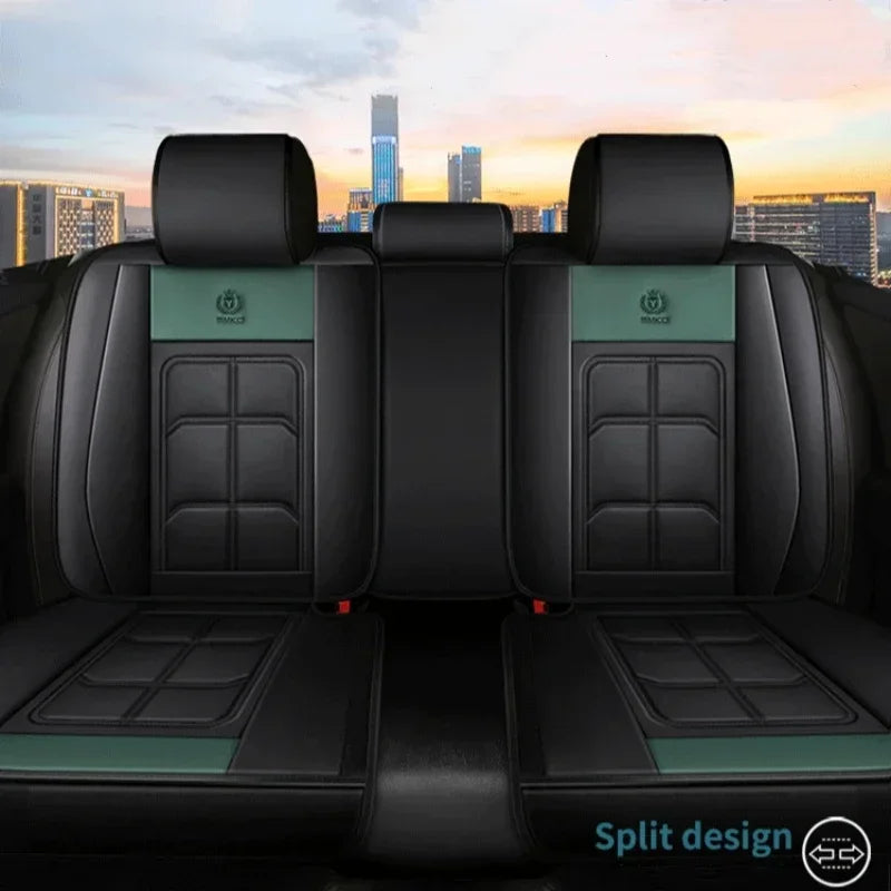 1pc Premium PU Leather Universal Fit Car Seat Cover All-Season Protector Mat with Soft Cushion Full Package Seat Cover