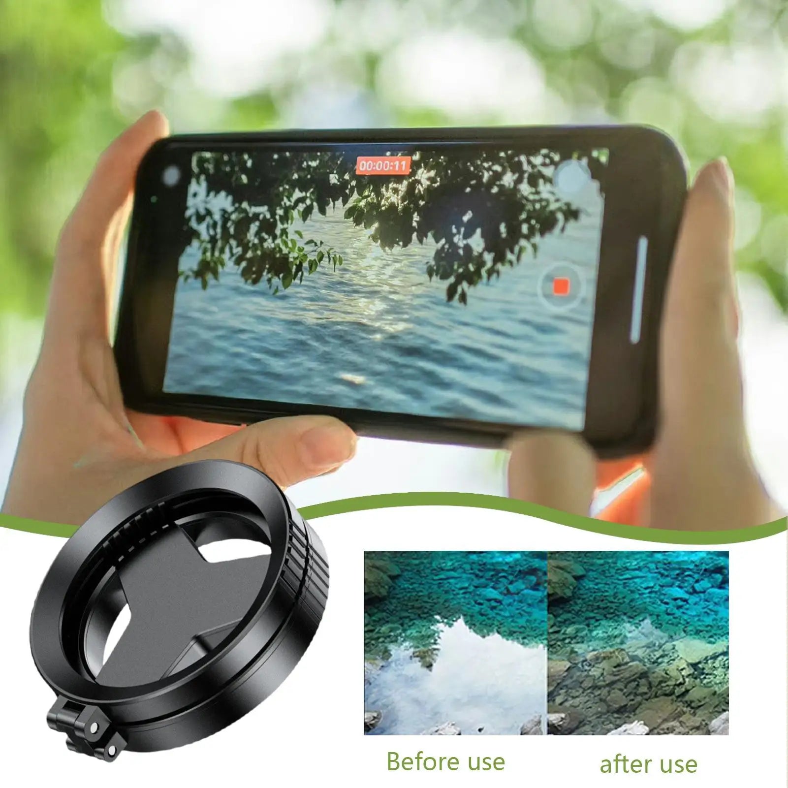 Phone Camera Filter Lens Magnetic 52mm Filter Lens Adapter Mount Rotatable Camera Accessory for Smartphone Landscape