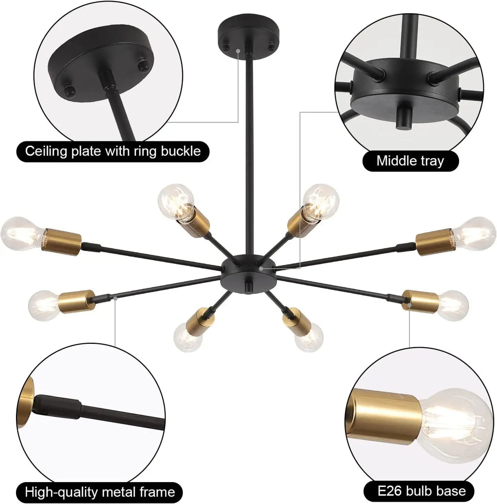 Modern E27 Ceiling Chandelier – Home Lighting for Living Room, Bedroom & Balcony