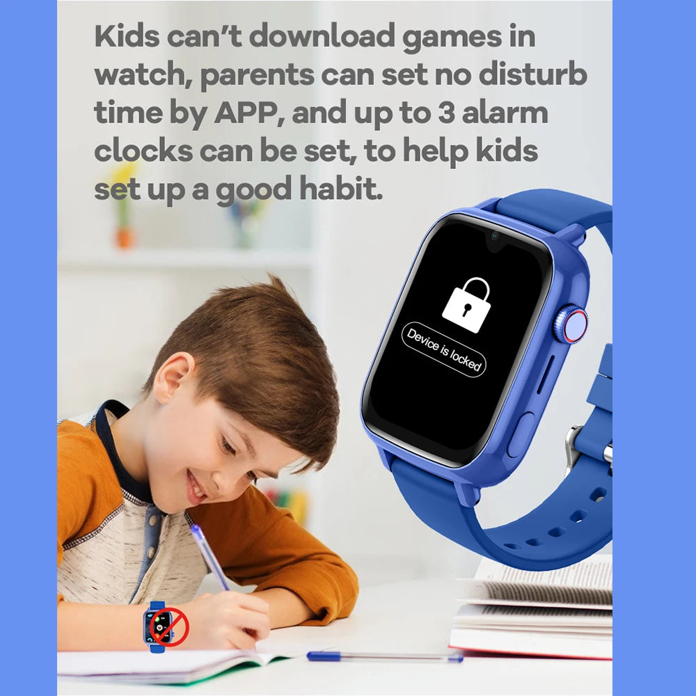 4G Kids Smart Watch – GPS, Video Call, SOS, Camera & Location Tracker