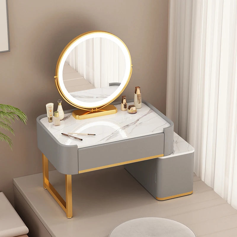 Luxury Dressing Table with Mirror – Makeup Organiser & Storage Shelf