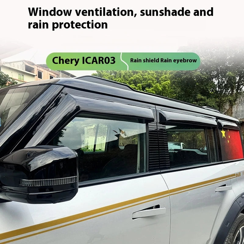 Car Exterior Accessories 6pcs Wind Deflector Rain Guard Window Visor For Chery Icar 03 Jaecoo J6 Accessories