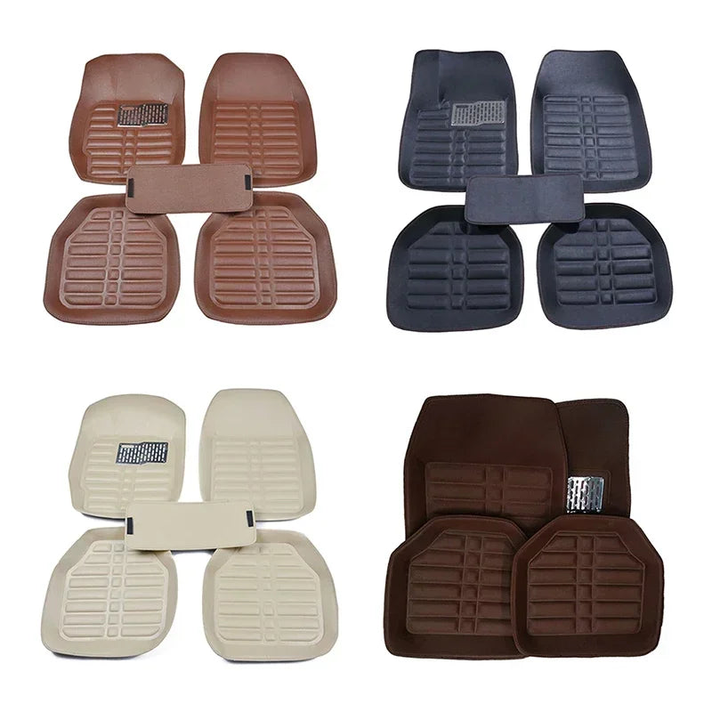 5pcs Universal Car Auto Floor Mats FloorLiner Front&Rear Carpet All Weather Mat