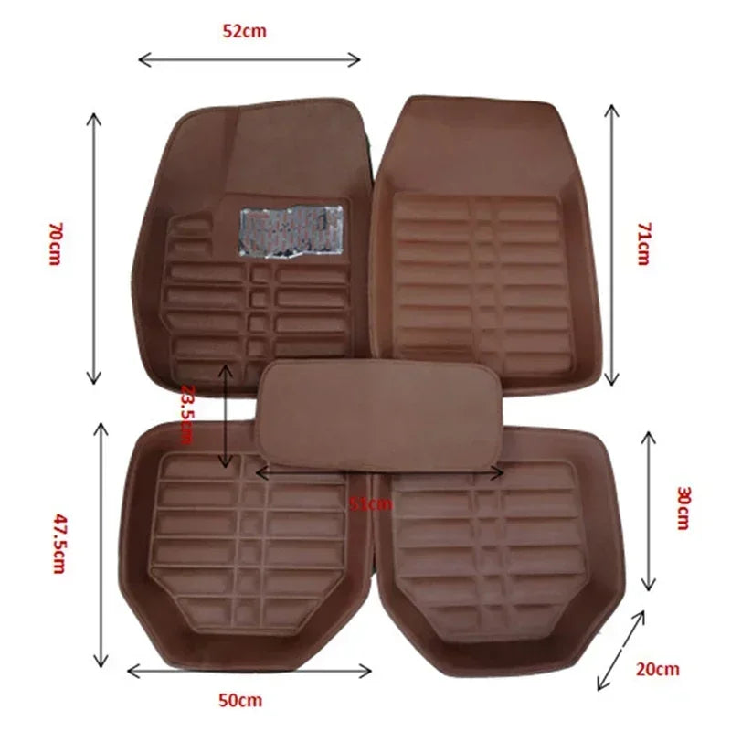 5pcs Universal Car Auto Floor Mats FloorLiner Front&Rear Carpet All Weather Mat