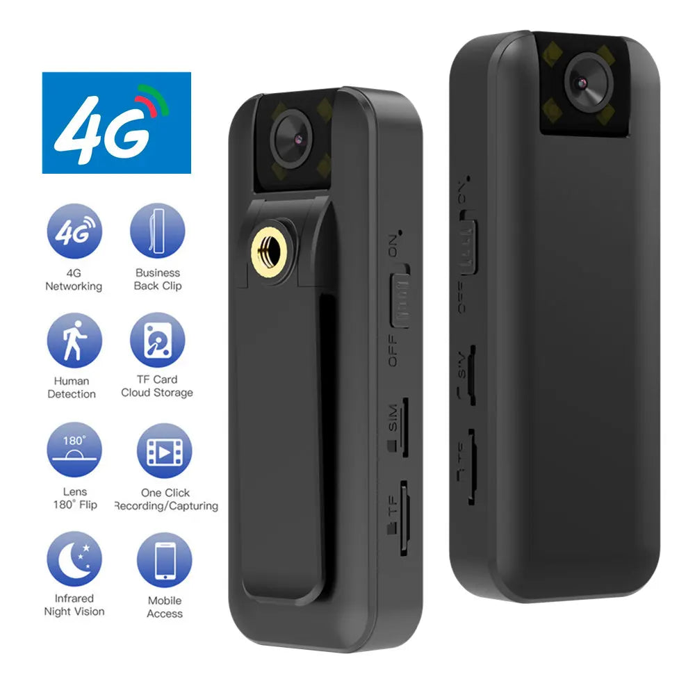 2025 4G Wireless Mini Camera 4K High Definition Phone Remote Video Recorder Worn Police Small Body Cam Night Vision DV Camcorder