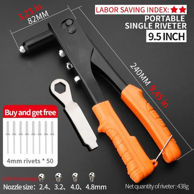 Professional Rivet Nut Gun Set – Hand Riveter with 50 Rivets