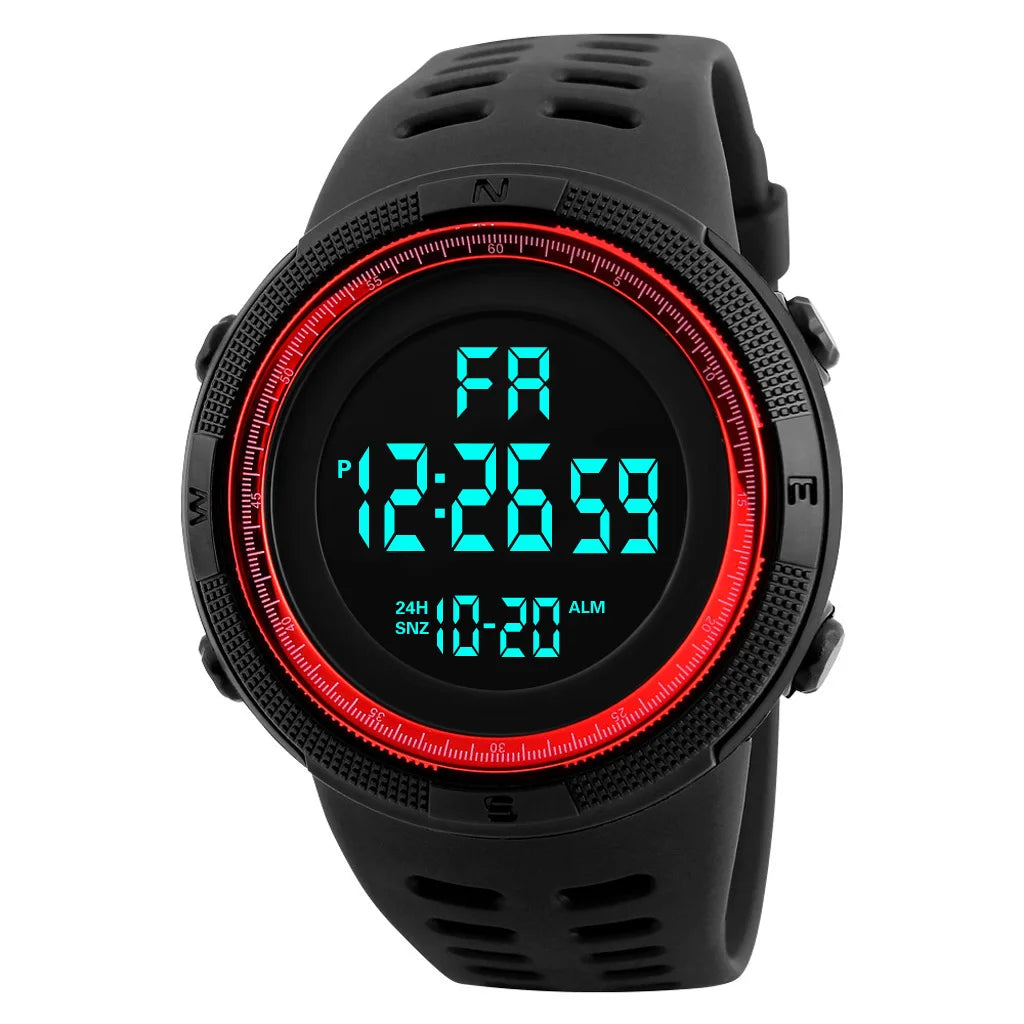 Men's Sport Digital Watch, Big Dial Luminous Waterproof Military Electronic Wristwatch