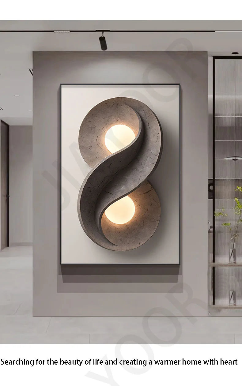 Luxury LED Wall Lamp with Mural – Modern Corridor, Foyer & Living Room Hanging Light