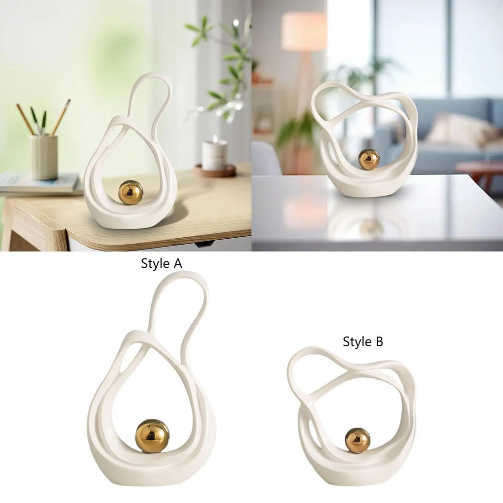 Abstract Art Ceramic Statue Home Decor Abstract Ceramic Figurine Home Accent Ornament for Dining Room Shelf Wedding Centerpiece