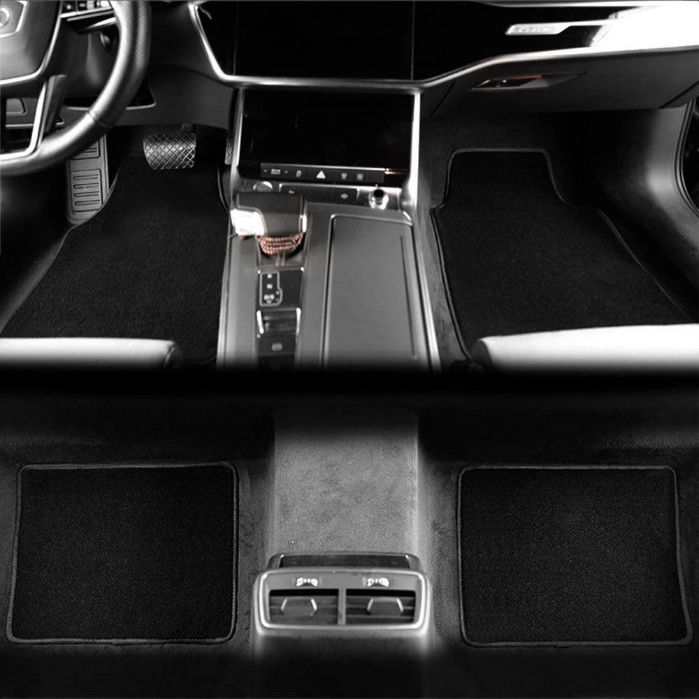 Custom Text Car Floor Mats – Full Set of 4 Front & Rear Universal Carpet