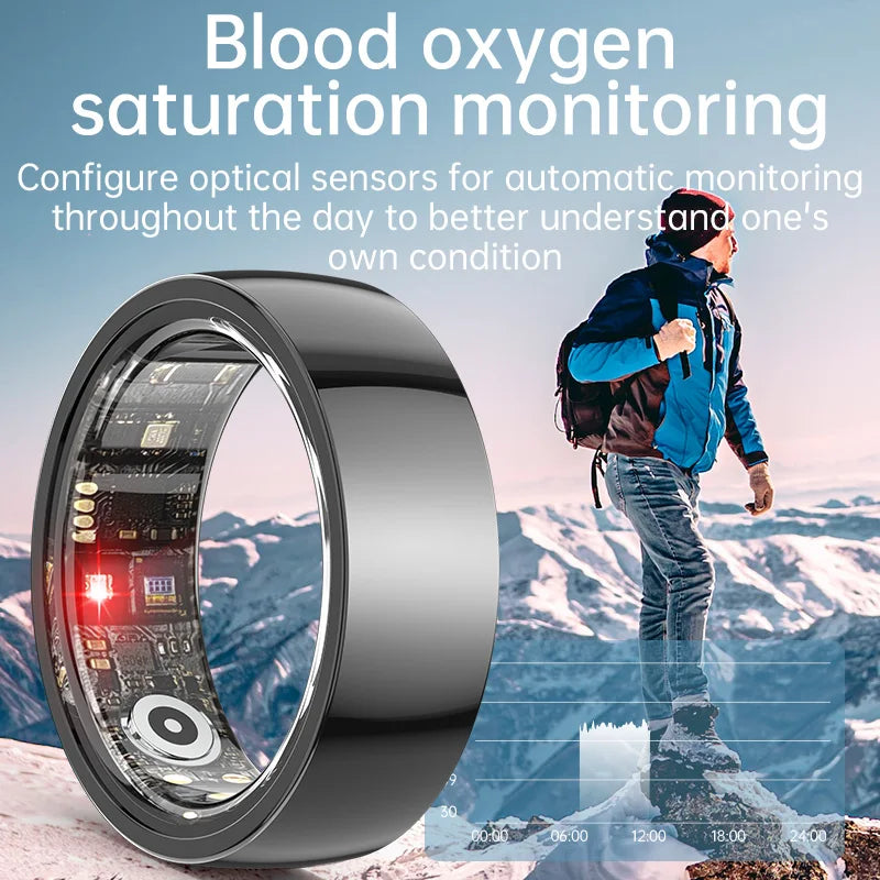 Smart Health R1000 Ceramic Fitness Ring – Sleep & Heart Rate Monitor