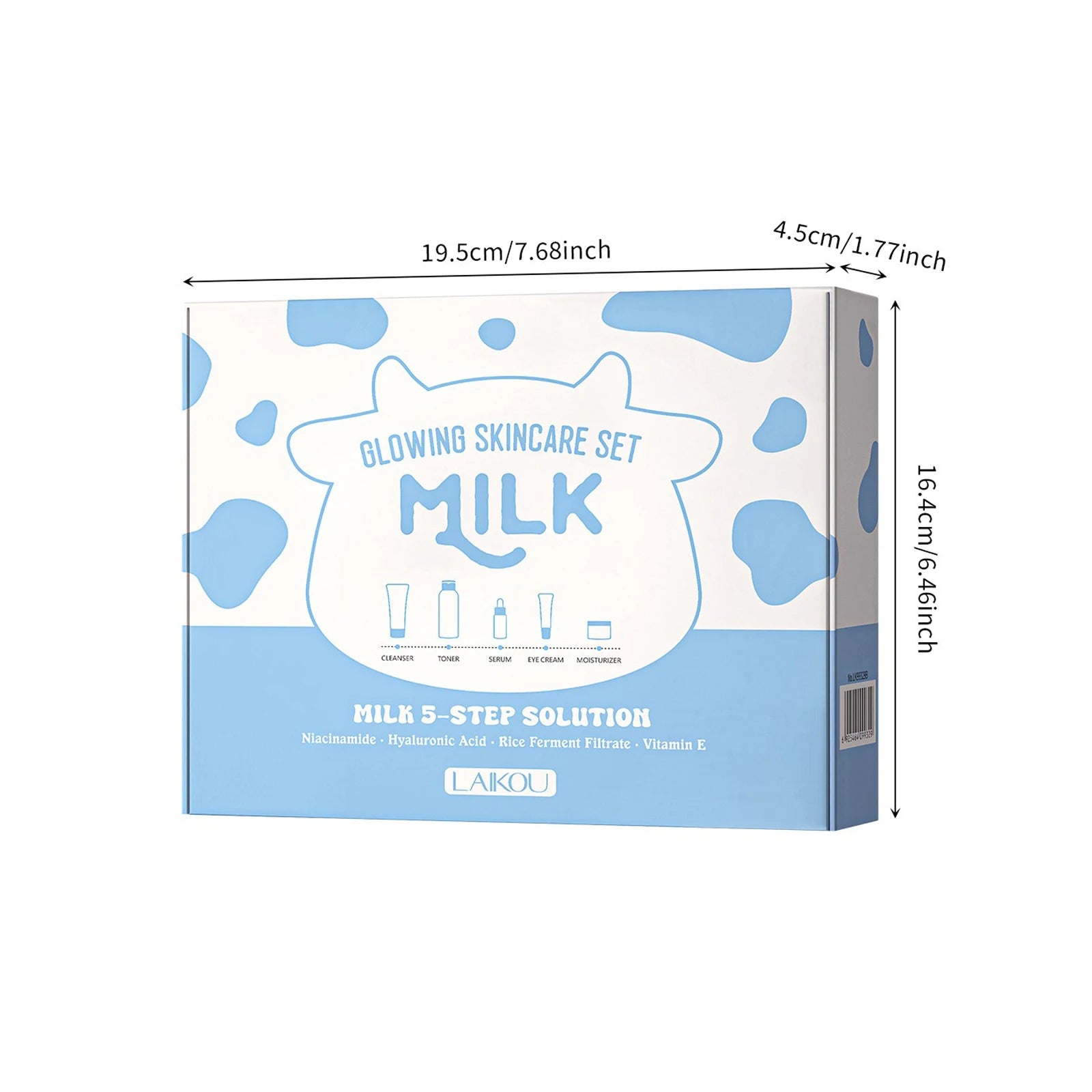 Milk 10PCS Skincare Set - Facial Cleanser Toner Serum Eye Cream Moisturizer +5 Masks Deep Hydration Moisturizing Nourish Brighte