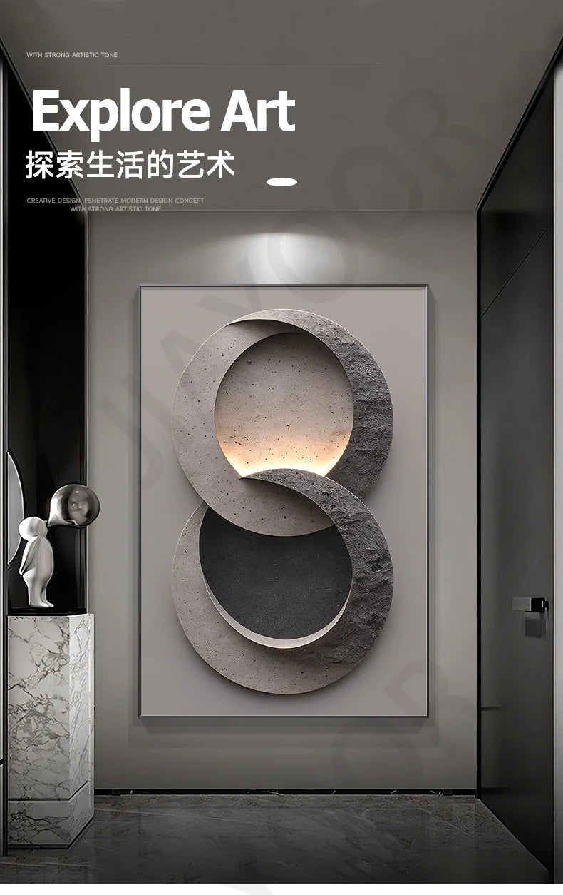 Luxury LED Wall Lamp with Mural – Modern Corridor, Foyer & Living Room Hanging Light