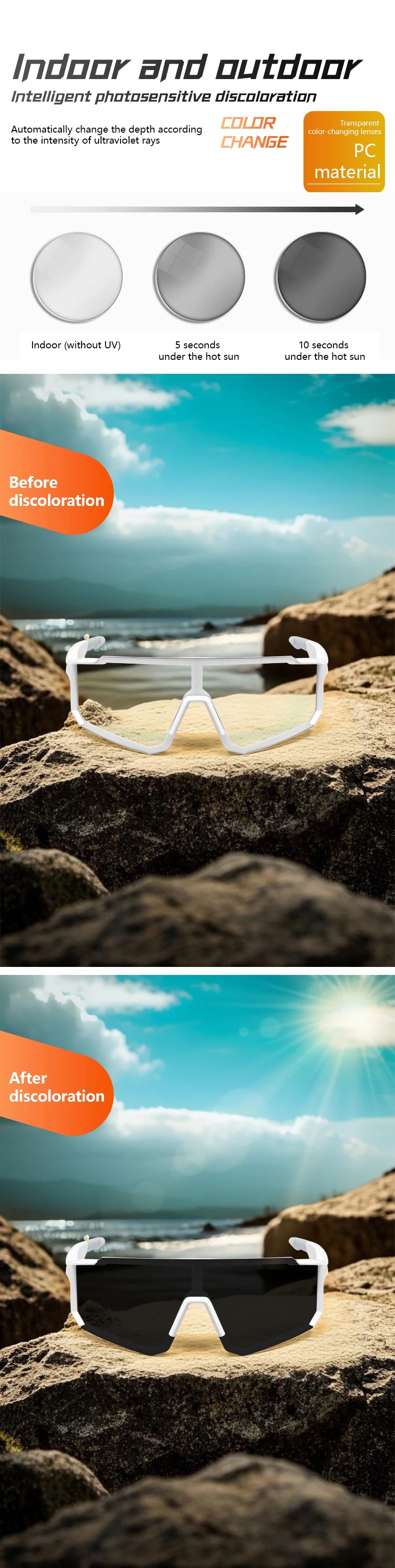 LIGE Smart Glasses Cycling Sport – 100+ Languages AI Translation, Bluetooth, Music, UV Protection