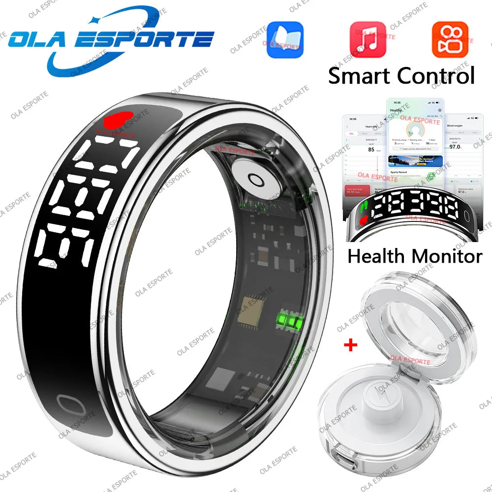 Smart Ring with Charging Case – Fitness Tracker, Sleep Monitor, Pedometer, IP68