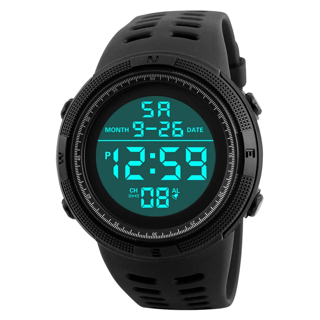 Men's Sport Digital Watch, Big Dial Luminous Waterproof Military Electronic Wristwatch