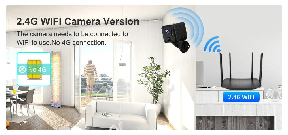 LS VISION 5MP Mini 4G WiFi Security Camera, PIR Motion Detection, 2-Pack