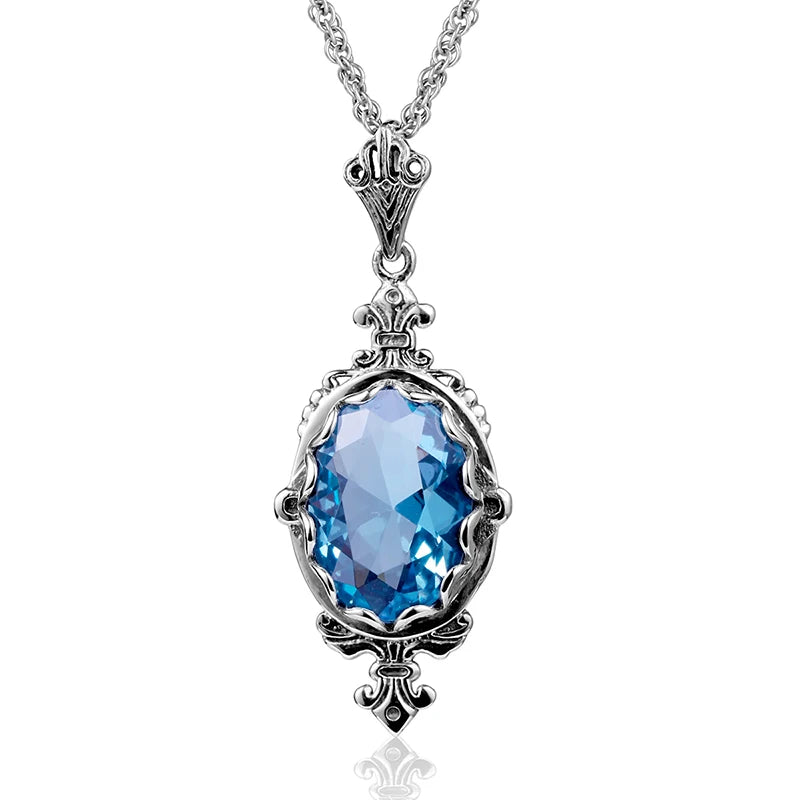 Hand Made Real 925 Sterling Silver Garnet Stone Necklace Pendant For Women Statement Vintage Fine Jewelry Mother Trendy Gifts