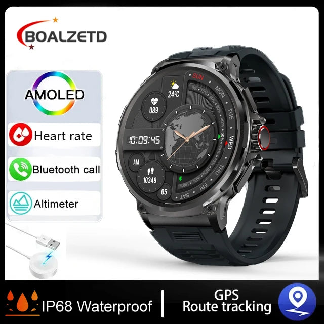 2026 New SmartWatch Men 1.85-Inch HD Sports Bluetooth Call GPS Sports Fitness Tracker Heart Monitor 710mAh Waterproof For Gift