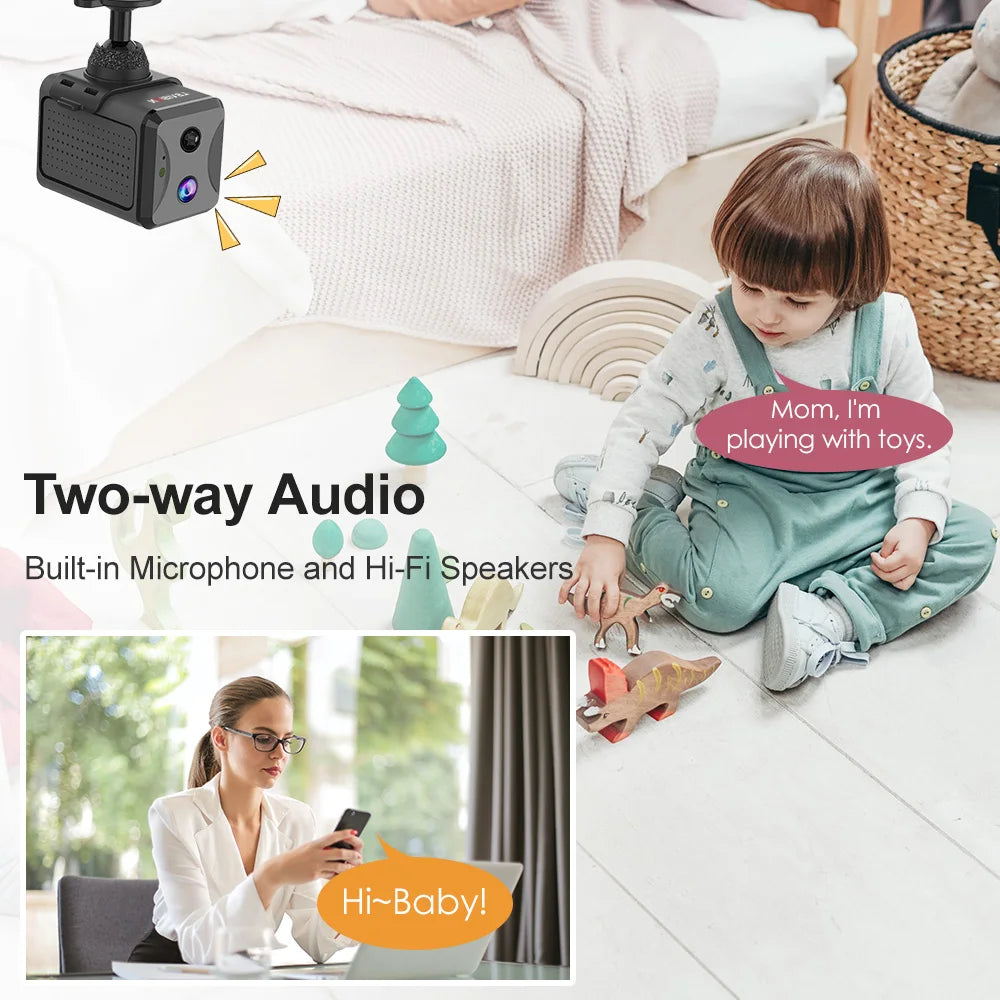 LS VISION 5MP Mini 4G WiFi Security Camera, PIR Motion Detection, 2-Pack