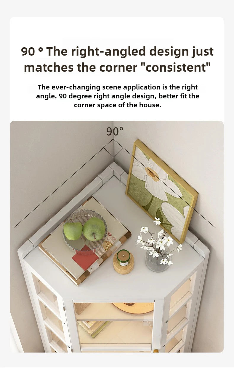 Corner Storage Cabinet – Triangle Wall & Floor Locker for Living Room & Bedroom