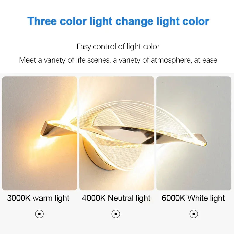 Nordic LED Acrylic Wall Lamp – Modern Bedside & Living Room Light