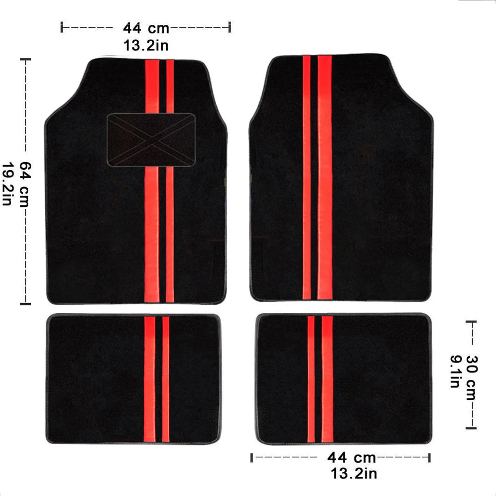 4-Piece Universal Car Floor Mats – Waterproof PU Leather Auto Foot Pad Protectors