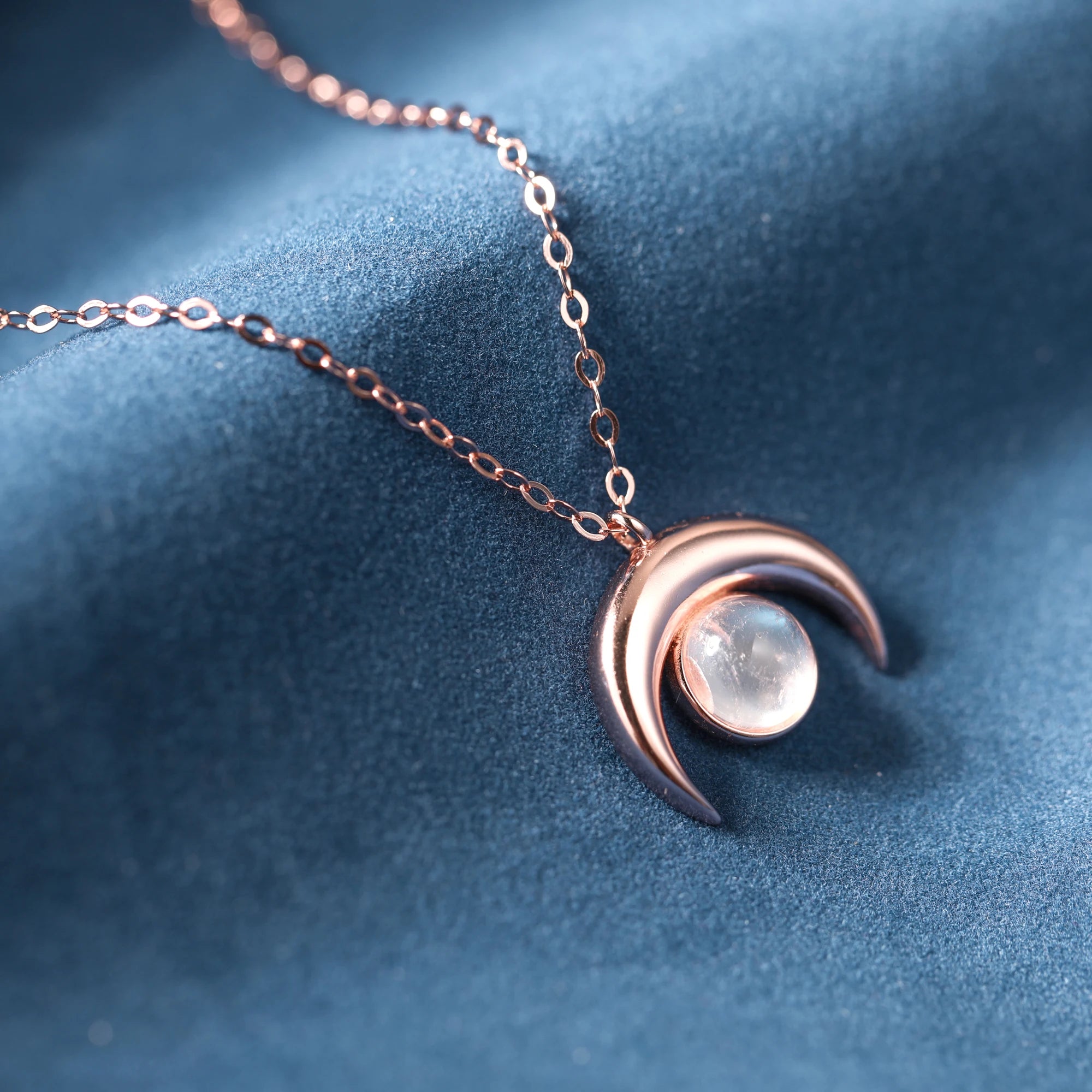 925 Sterling Silver Moon Pendant Necklace Vintage Aesthetic Crescent Moonstone Chain for Women Girl Anniversary Jewelry Gifts
