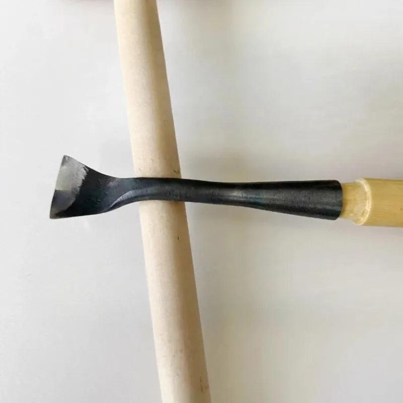 Hand Forged Carving Knife Woodworking 90° Elbow Durable Round Chisel Knife Manual Tools Carpentry Root-Carving Sculpture Chisel