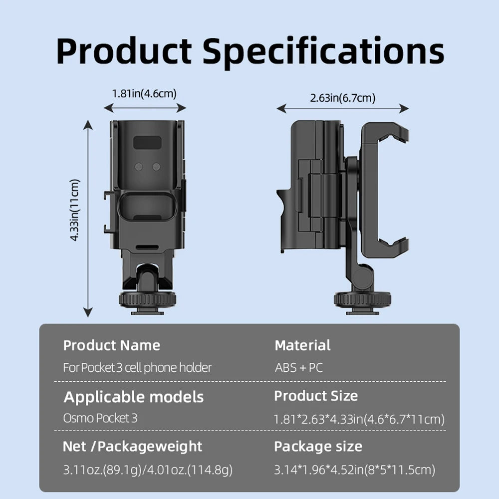 Phone Holder Teleprompter for DJI Pocket 4 3 Camera Live Streaming Bracket Expansion Adapter Frame Photography Accessories