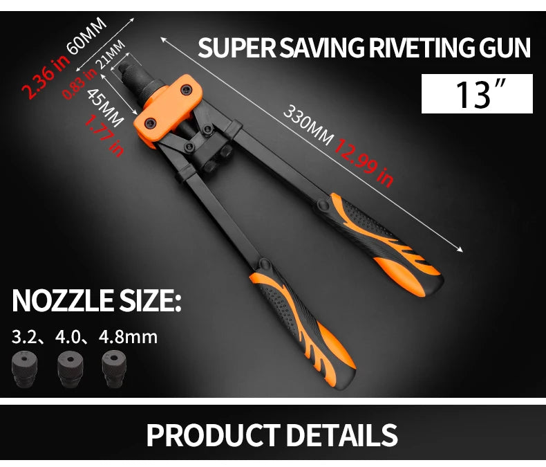 Professional Rivet Nut Gun Set – Hand Riveter with 50 Rivets