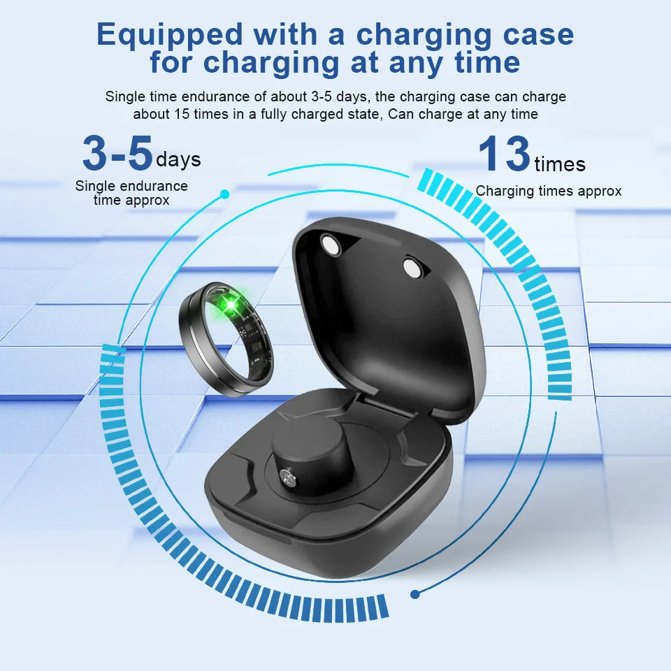 Smart Ring – Health Monitor, Sleep & Sports Fitness Tracker | 5ATM Waterproof