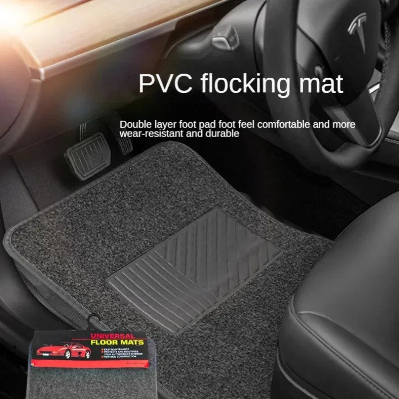 Universal Car Floor Mats – Front & Rear PVC Carpet Mats for SUVs, Sedans & Vans