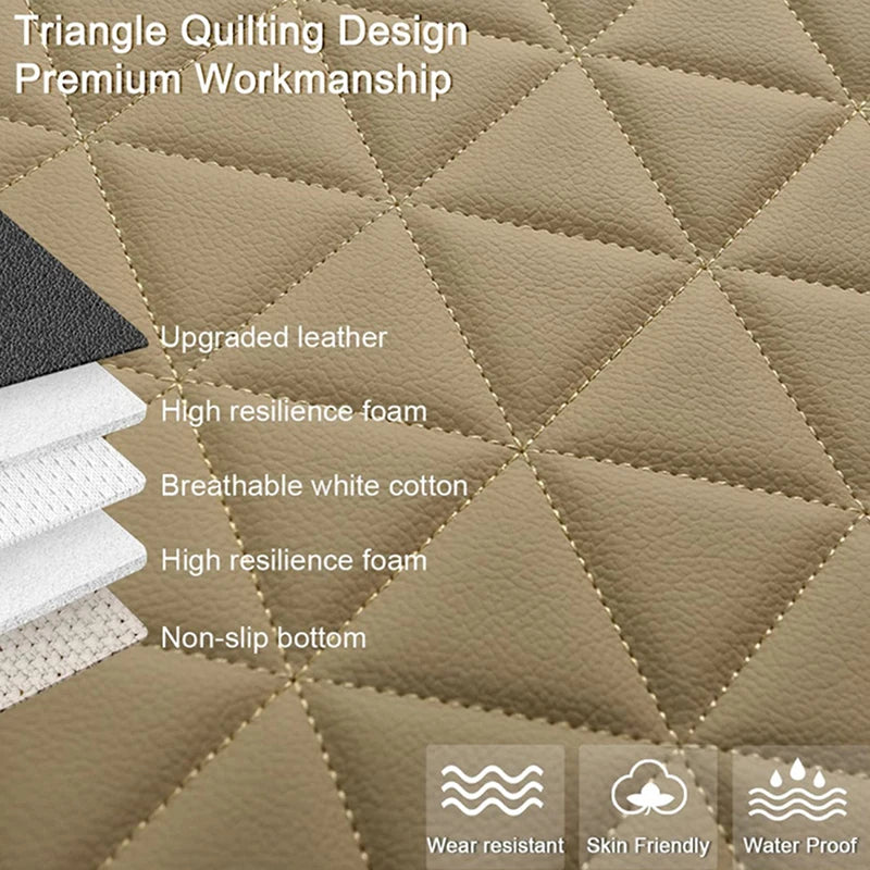 Universal Front Car Seat Covers - PU Leather Auto Seat Protectors with Cushion, Non-Slip Fit for Most Vehicles (Black/Beige/Red)
