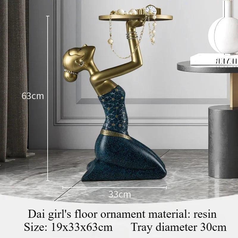 Luxury Gold Resin Coffee Table – Modern Sofa Side Table for Living Room