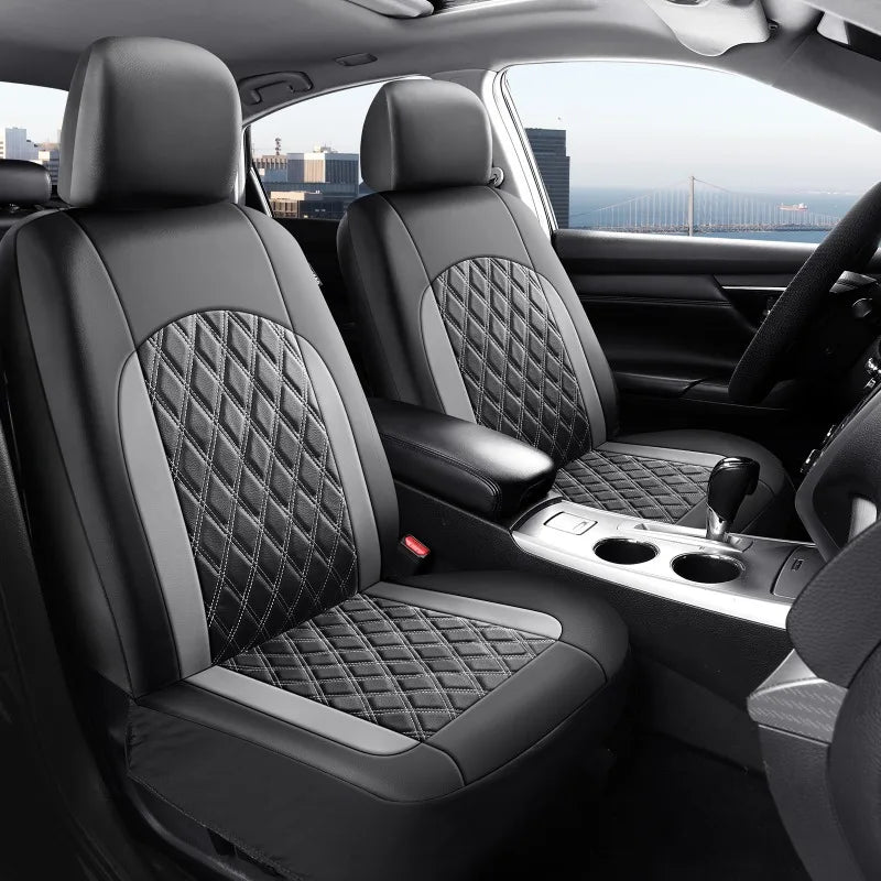 5-Seater Luxury Car PU Leather Quilted Car Seat Cover, Suitable for Car SUV Pickup, Full Surround Protectionseat Covers