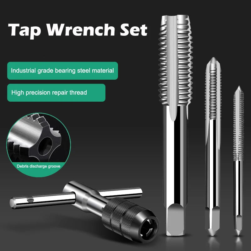 6/8-Piece Manual Tap Wrench Set – HSS Right-Hand Thread Tool
