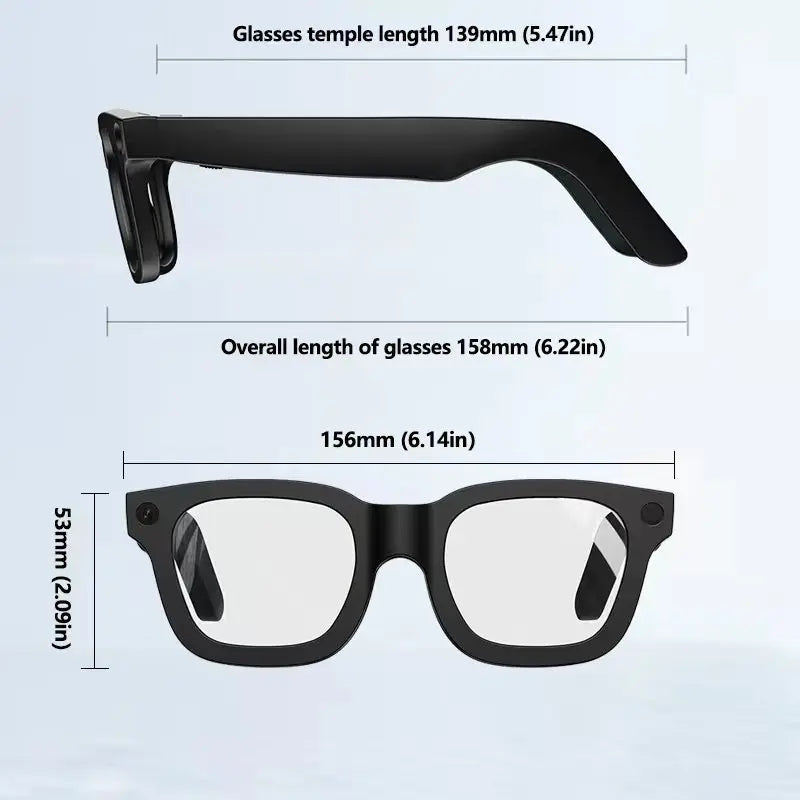 Smart Glasses HD Camera Bluetooth AI Translation – Black Sunglasses