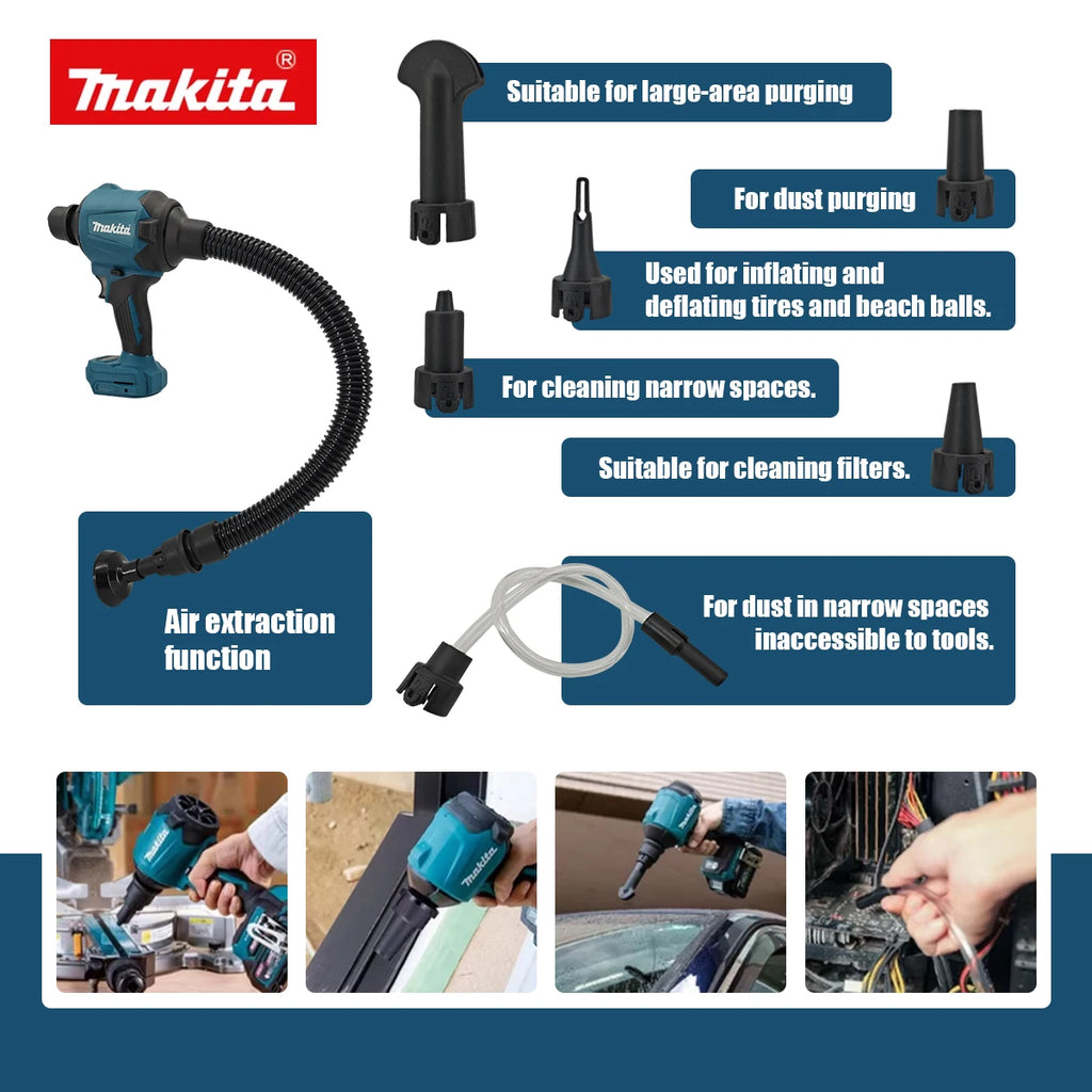 Makita DAS180 Cordless Air Blower 18V — Brushless Dust Removal Gun (Tool Only)